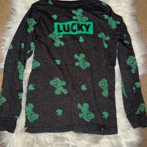 Mario Kids Long Sleeve Shirt - lucky st Patrick’s nintendo boys